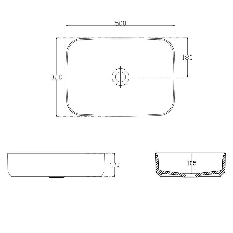 Wastafel Sapho Infinity 50x36 cm Wit