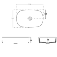 Wastafel Sapho Infinity 55x36 cm Mat Wit