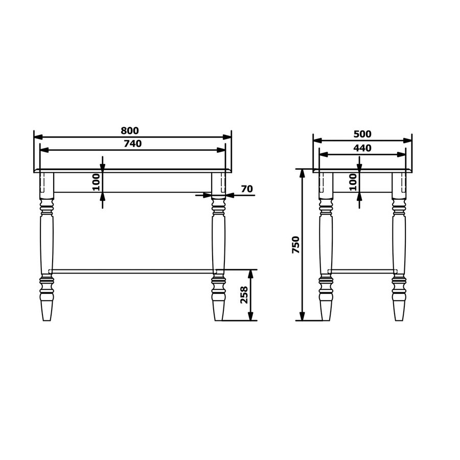 Onderkast Sapho Cimbura 100x75x50 cm Gebeitst Sparrenhout