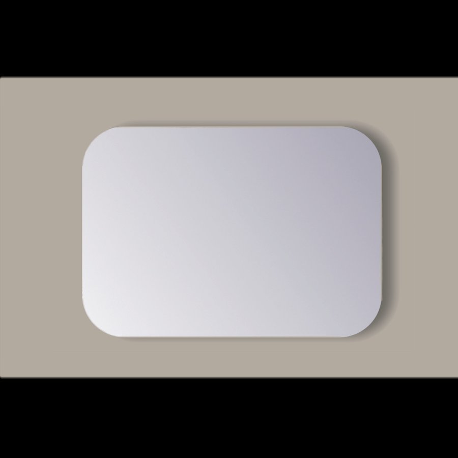 Spiegel Rechthoek Sanicare Q-Mirrors Afgeronde Hoeken 60x85 cm PP Geslepen Incl. Ophanging