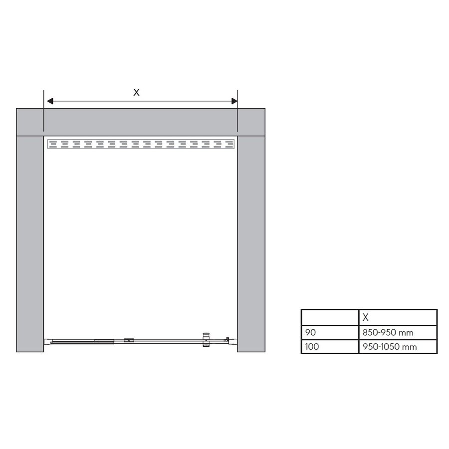 Nisdeur Sealskin Hooked Omkeerbaar Ruime Verstelbaarheid 90x200 cm Zilver