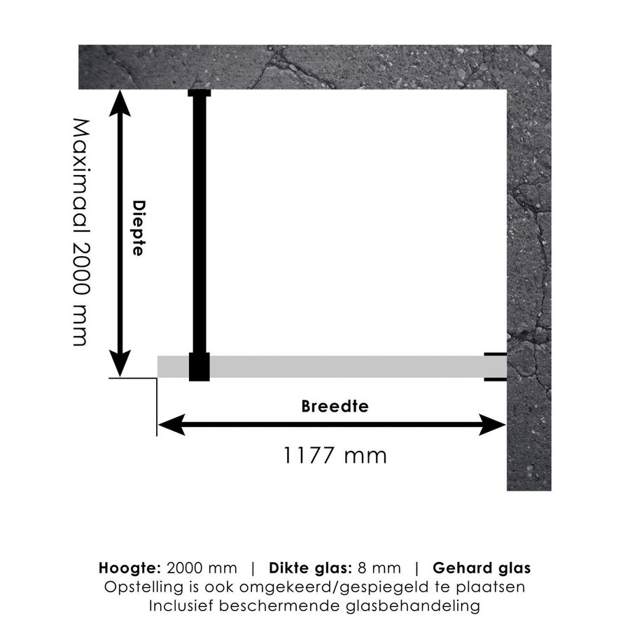 Inloopdouche Compleet Just Creating Profielloos 120 cm Goud