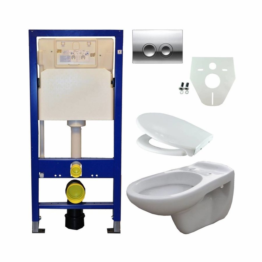 Geberit UP 100 + Neptunus WC +Ultimo zitt + Delta 21 gl.chr