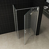 Wiesbaden Douchecabine Wiesbaden met Draaideur 80 cm en Zijwand 80 cm 8/10mm Nano Coating Chroom (vijf verschillende maten)