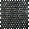 Dune Ceramics Mozaiek Tegels Dune Hip Hop-DK Hexagon 30.1x29.7 cm Recycled Glas Zwart (Prijs per 1,34 M2)