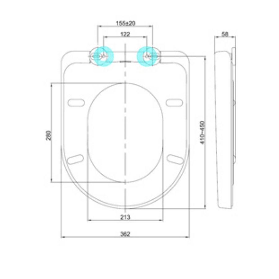 Toiletbril Plieger Plus-Compact Quick Release Wit