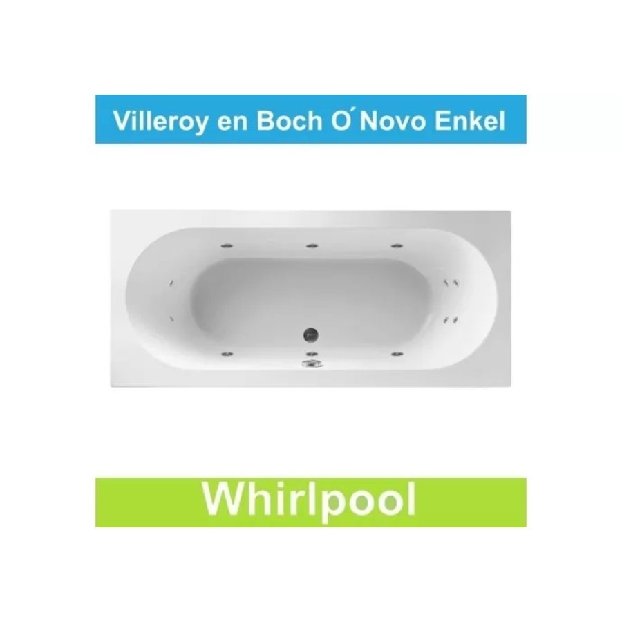 Ligbad Villeroy & Boch O.novo 180x80 cm Balboa Whirlpool systeem Enkel