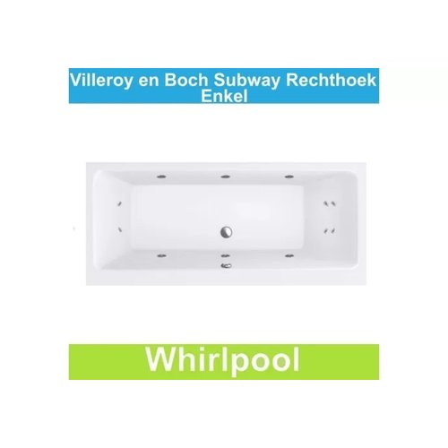 Ligbad Villeroy & Boch Subway 190x90 cm Balboa Whirlpool systeem Enkel 