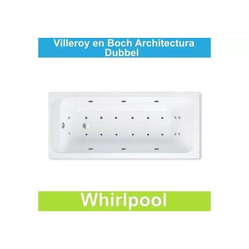 Ligbad Villeroy & Boch Architectura 170x75 cm Balboa Whirlpool systeem Dubbel 
