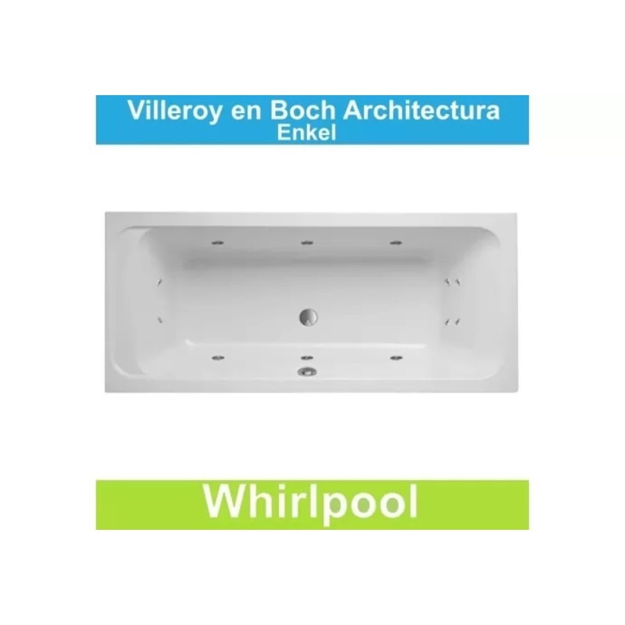Ligbad Villeroy & Boch Architectura 190x90 cm Balboa Whirlpool systeem Enkel