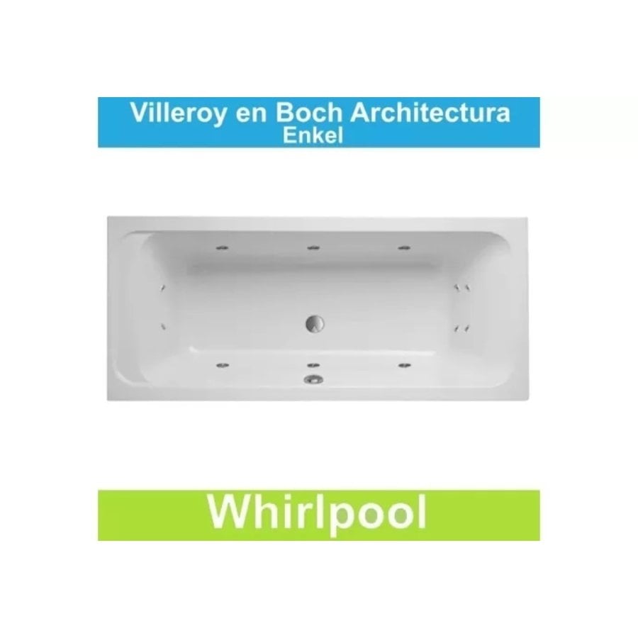 Ligbad Villeroy & Boch Architectura 180x80 cm Balboa Whirlpool systeem Enkel