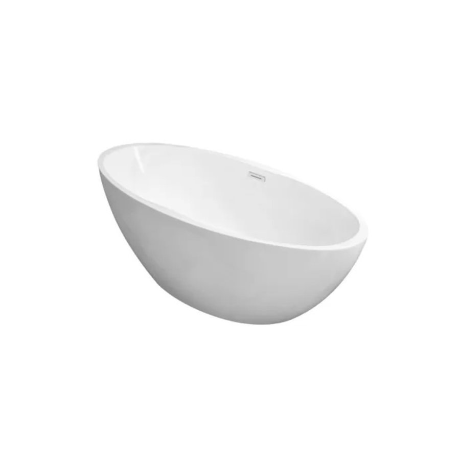 Vrijstaande Whirlpool Wiesbaden Oval 170x78x60 cm Luchtsysteem Mat Wit (afvoer optioneel)