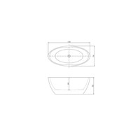 Vrijstaande Whirlpool Wiesbaden Oval 170x78x60 cm Luchtsysteem Mat Wit (afvoer optioneel)