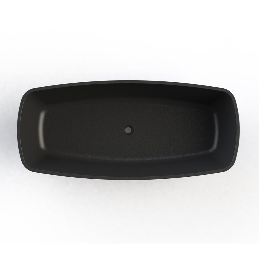 Vrijstaand Ligbad Boss & Wessing Cali 174x78x55 cm Cast Marble Mat Zwart