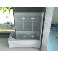 Badwand Aqua Splash Colorato 130x140 cm Helder Glas Aluminium Chroom Profiel