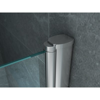 Badwand Aqua Splash Colorato 130x140 cm Helder Glas Aluminium Chroom Profiel