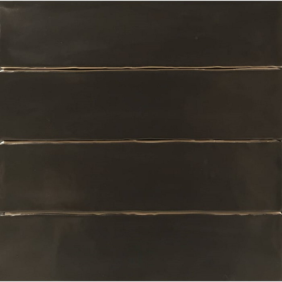 Wandtegel Estudio Camden Black Glossy Glans Zwart 30x7,5 cm (Doosinhoud 1,02 M2)