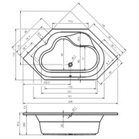 Hoekbad Winnipeg 145X145X44 Cm Wit