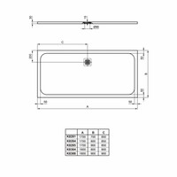 Douchebak Ultra Flat Solid Rechthoek Wit