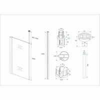 Douchewand met Verticale Stabilisatiestang 10mm NANO Coating (50 t/m 130 cm)