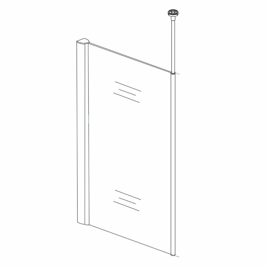 Douchewand met Verticale Stabilisatiestang 10mm NANO Coating (50 t/m 130 cm)