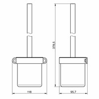 Toiletborstel Haceka Ixi 38x10 cm RVS