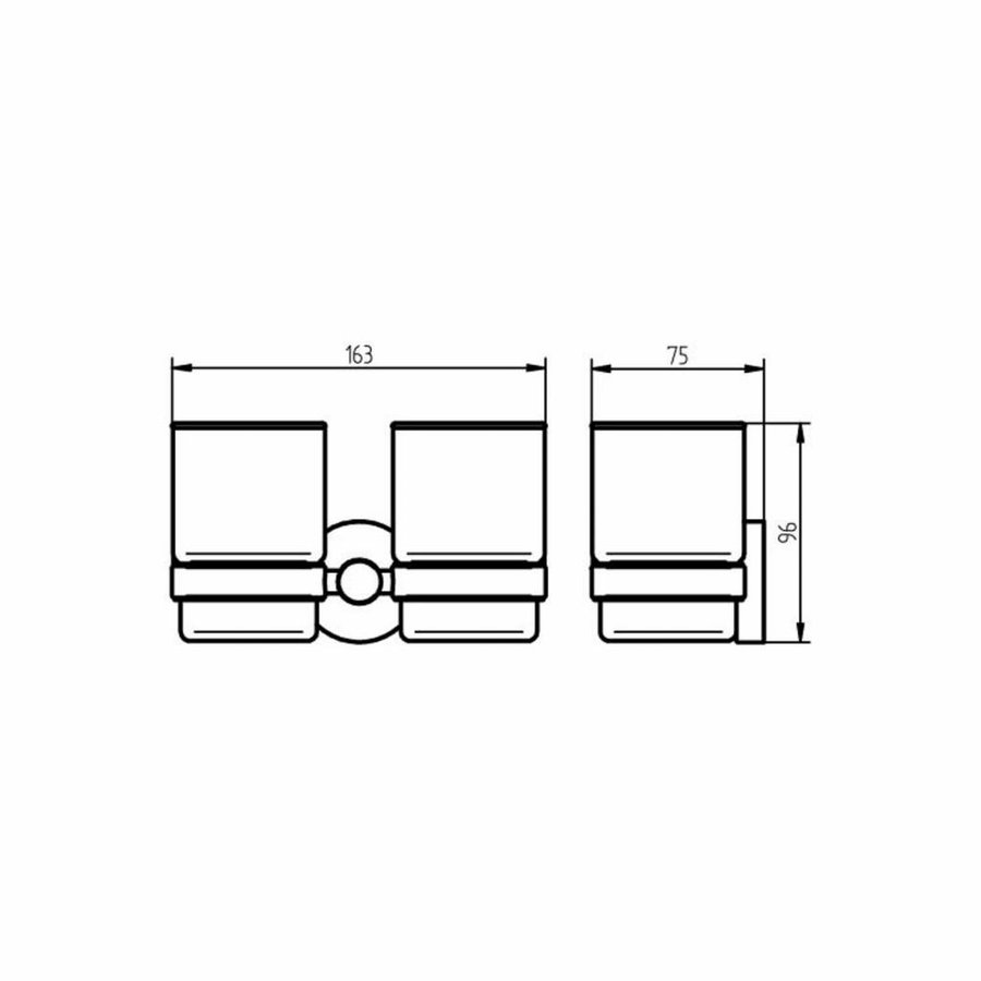 Dubbele Glashouder Kosmos Mat Wit