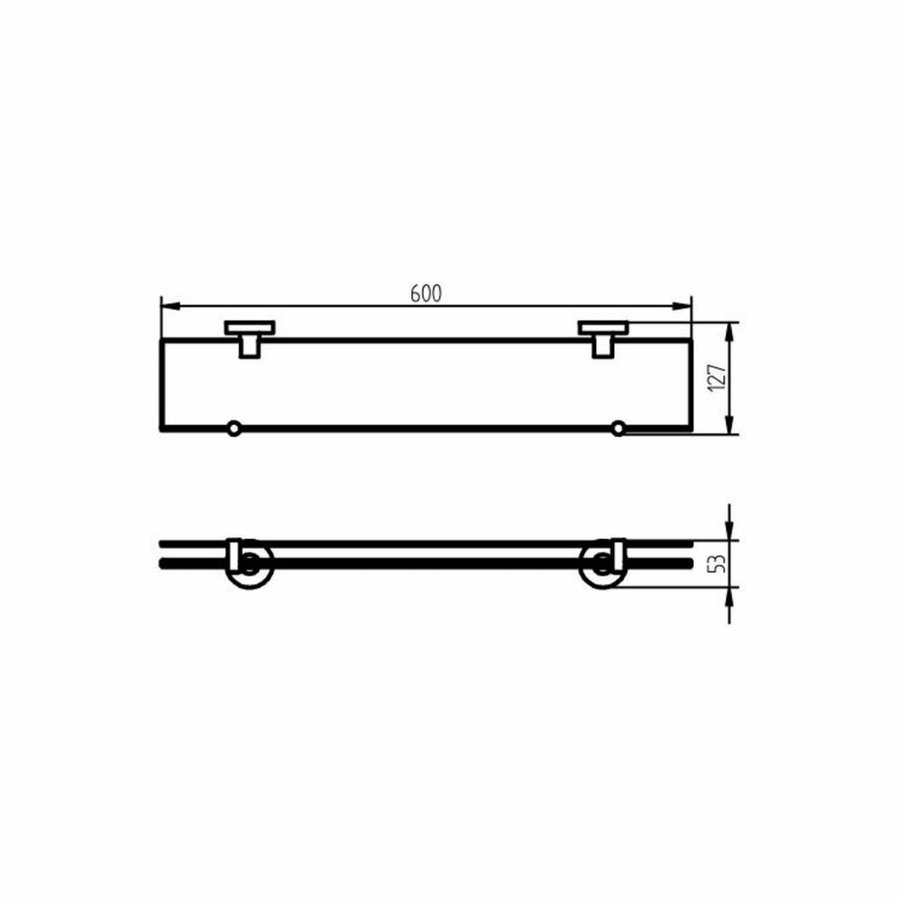 Planchet Kosmos Glas 60x10 cm Mat Wit