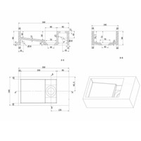 Fonteinset Luca Sanitair Iris 35x18,5x9 cm Omkeerbaar Glans Wit (zonder kraangat)