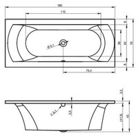 Ligbad Lima 160X70X41 Cm Wit