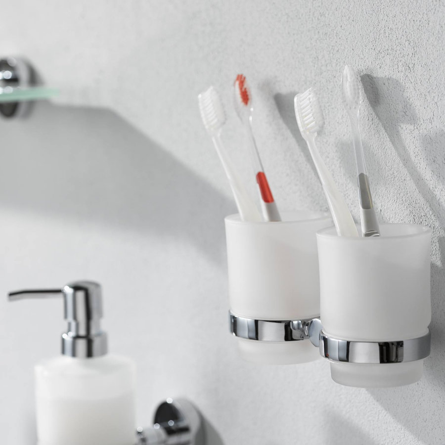 Dubbele Bekerhouder Haceka Kosmos Chroom