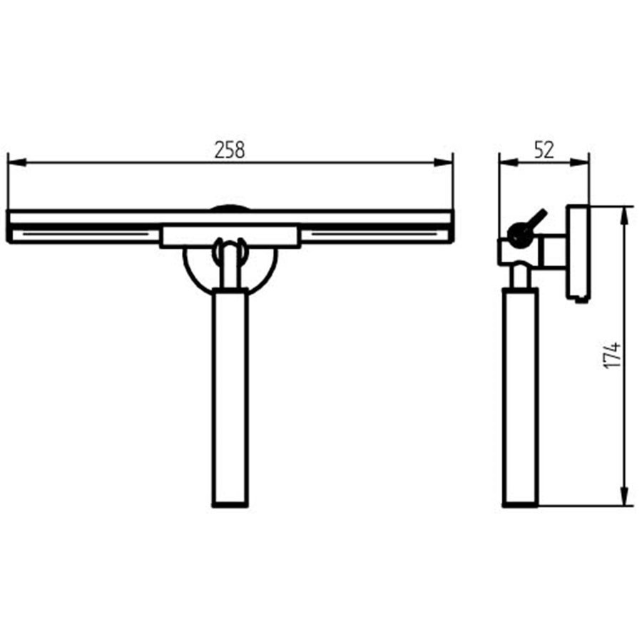 Raamwisser Haceka Kosmos Tec met ophangknop Mat Chroom