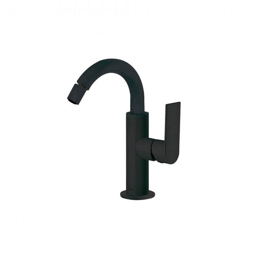 Wastafelmengkraan Tres Loft 1-Hendel Uitloop Gebogen 16.5 cm Rond Mat Zwart