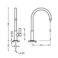 Wastafelmengkraan Tres Project 1-Hendel Uitloop Gebogen 26.1 cm Rond Mat Zwart