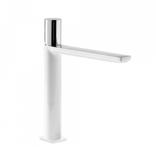 Wastafelmengkraan Tres Loft Colors 1-Knop Uitloop Recht 19.6 cm Rond Wit Chroom 