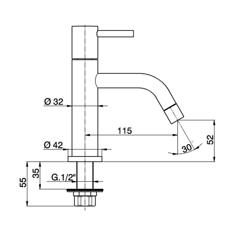 Salenzi Fonteinset Spy 40x30 cm Mat Grijs (Keuze uit 8 kranen in 4 kleuren)