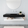 Aqua Splash Badkamermeubel AQS Ibiza 120 cm met Mat Wit Planchet Solid Surface Wastafel Mat Zwart (acht varianten)