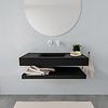 Aqua Splash Badkamermeubel AQS Ibiza 100 cm met Planchet Solid Surface Mat Zwart (zes varianten)