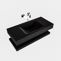 Badkamermeubel AQS Ibiza 100 cm met Planchet Solid Surface Mat Zwart (zes varianten)