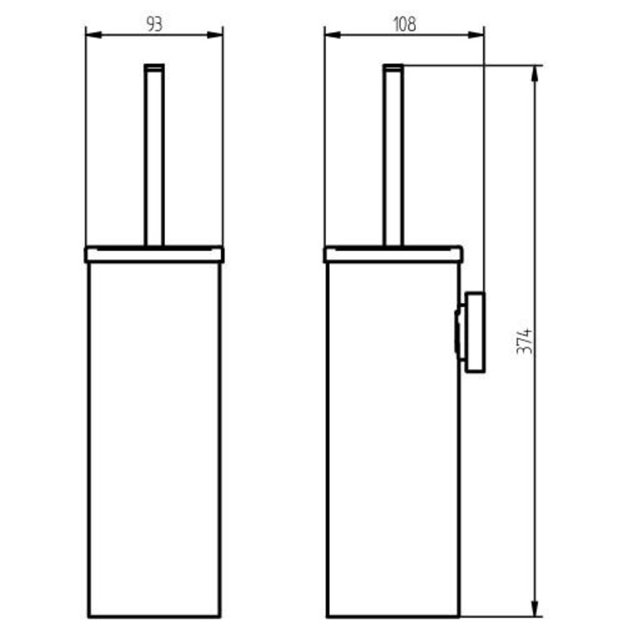 Toiletborstel Kosmos 38x10 cm Metaal Mat Zwart