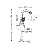 Bidetmengkraan Tres Clasic 2 Kruisgreep RVS