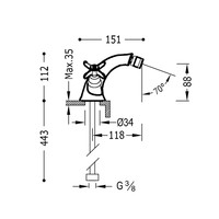Bidetmengkraan Tres Clasic 2 Greep RVS