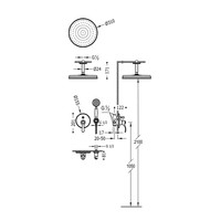 Regendoucheset Tres Clasic Mengkraan Plafondarm Incl. Handdouche RVS