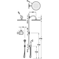 Regendoucheset Tres Clasic Inbouw Elektronische Thermostaat Incl. Handddouche RVS