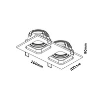 Inbouwspot AquaSplash Kiana 2 GU10 2-Lichts 20x10x9 cm Wit