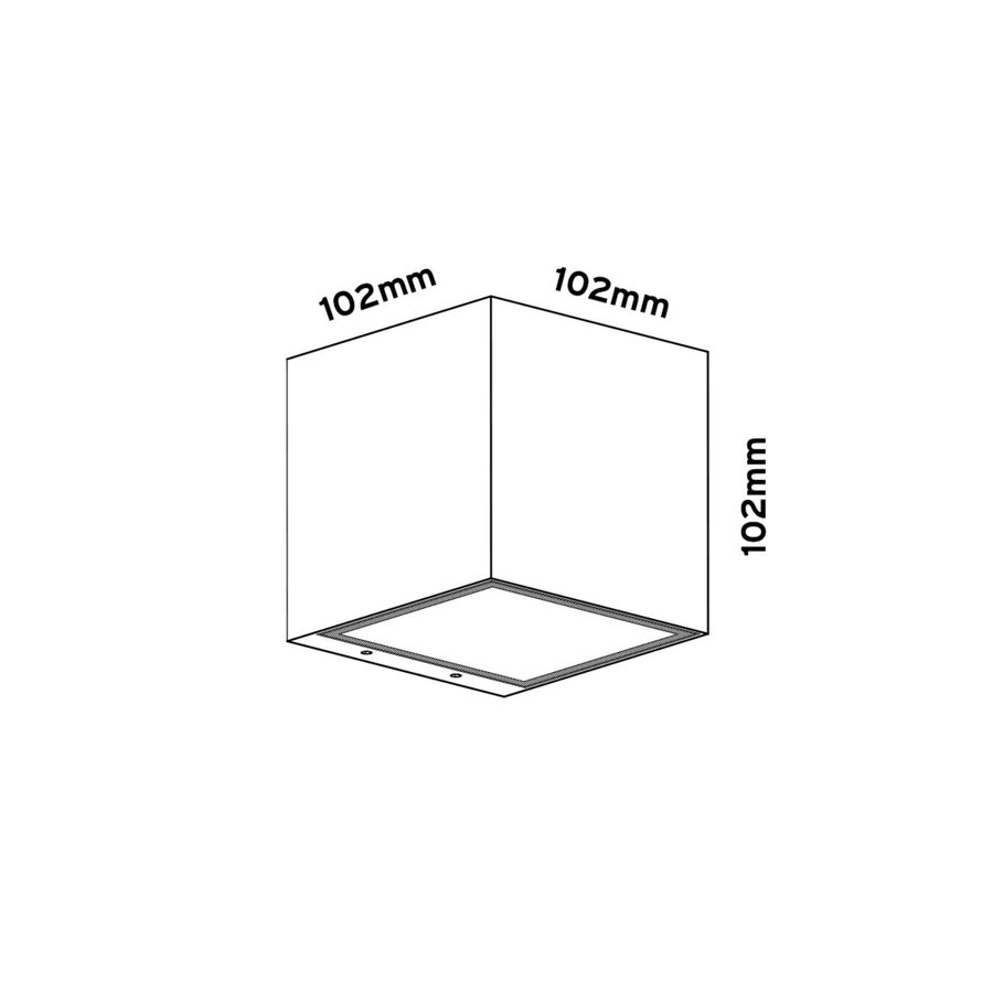 Opbouwspot AquaSplash Peter 10.2x10.2 cm Zwart