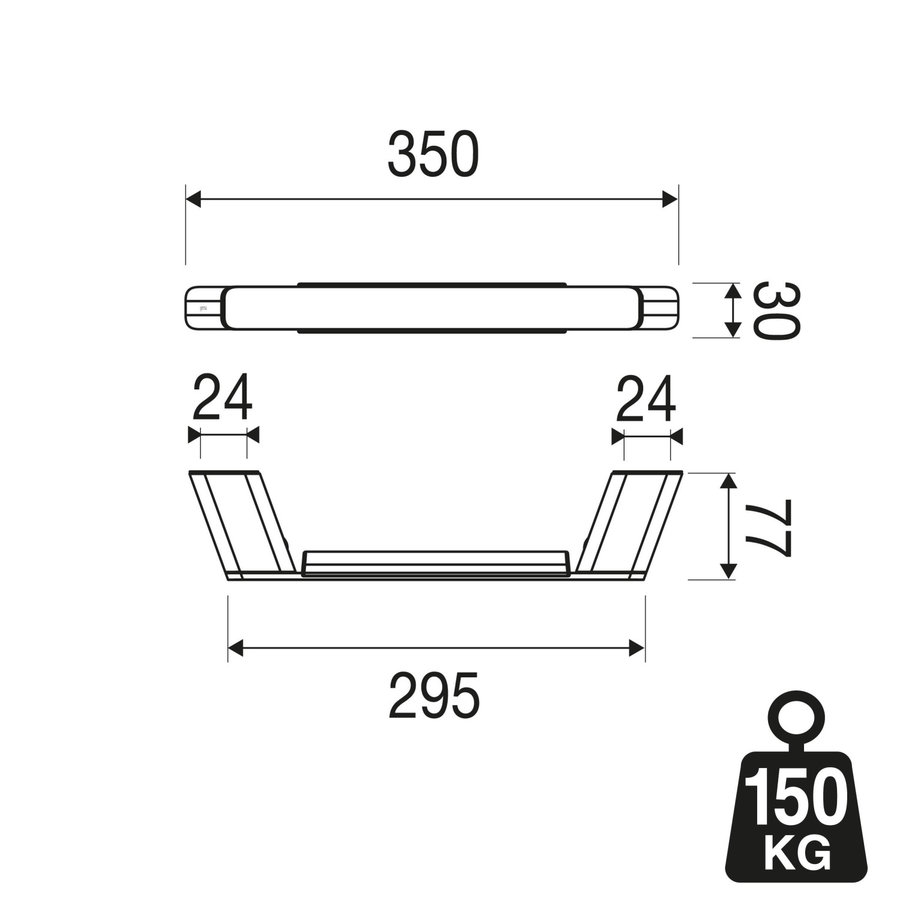 Badgreep Geesa Shift 30 cm Geborsteld Zwart Metaal