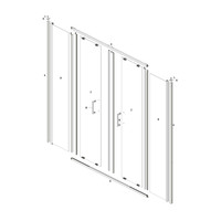 Nisdeur Lacus Stromboli Evo 2 Schuifdeuren 180x200 Cm Chroom