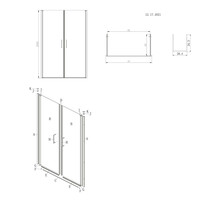 Nisdeur Lacus Giglio Evo Saloon 2 Klapdeuren 115x200 Cm Helder Glas Chroom