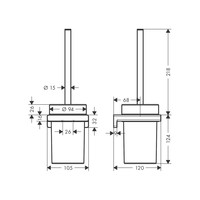 Closetborstelgarnituur Met Wandmontage HansGrohe AddStoris Geborsteld Zwart Chroom